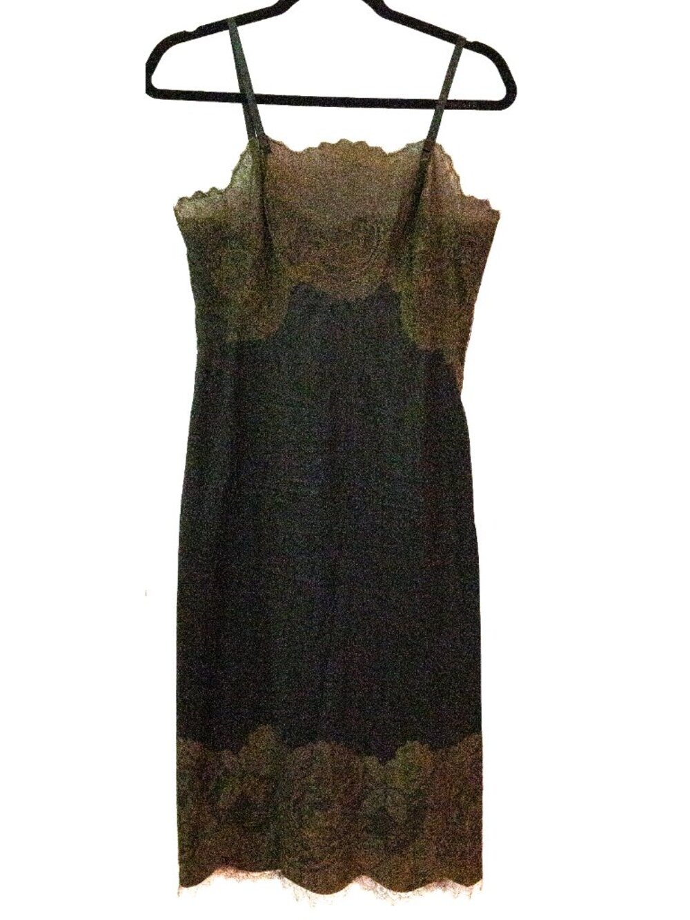 Vintage 1940s black lacy slip